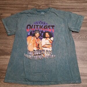 Outkast Stankonia T-Shirt Men's Size Med Graphic Rap Tee Acid Wash Green